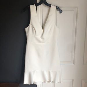 NWT BCBG Flounce Hem Mini Dress - Off White